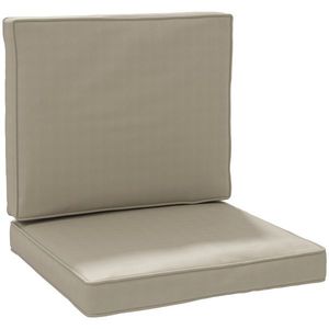 Outsunny Set de 2 perne pentru scaun perne de șezut cu huse detașabile perne matlasate umplutură din spumă poliester kaki | Aosom Romania imagine