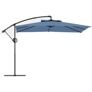 Outsunny Umbrelă de Soare Suspendată cu Rotire la 360°, Mâner cu Manivelă și Înclinare, 300x325x230 cm, Kaki | Aosom Romania imagine