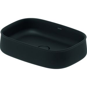 Lavoar Duravit Zencha 55x39cm montare pe blat fara orificiu baterie fara preaplin DuraCeram WonderGliss antracit mat imagine