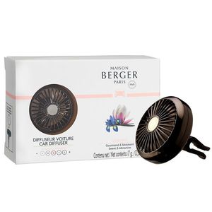 Set odorizant masina Maison Berger Car Wheel Gun Metal + rezerva ceramica Liliflora imagine