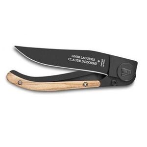 Cutit pliabil de buzunar Claude Dozorme Liner Lock Laguiole maner lemn maslin lama neagra imagine