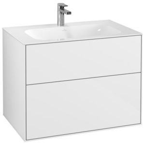 Dulap baza suspendat Villeroy & Boch Finion cu 2 sertare 80x59x50cm Glossy White imagine