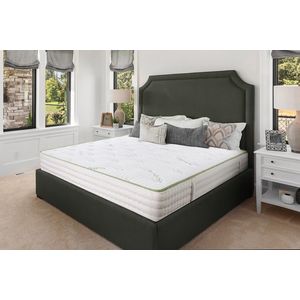 Saltea Ortopedica, Hipoalergenica, Premium Bamboo Memory Latex, 200x200 cm, H 26 cm, Arcuri Pocket, 7 Zone de Confort imagine