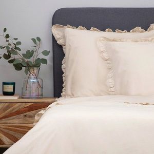 Lenjerie de pat King Size, Moises, Homla, 3 piese, 200x220 cm, bumbac, bej imagine