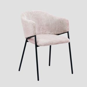 Scaun Prazer, Homla, 60.5x55x78 cm, metal/catifea din poliester, roz imagine