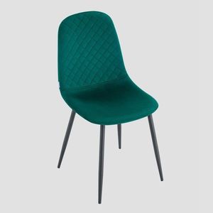 Scaun Noir, Homla, 52x44x85 cm, metal/catifea din poliester, verde imagine