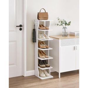 Pantofar ingust, Vasagle Slim, 6 perechi incaltaminte, 30x26.4x110.4 cm, PAL/otel, alb imagine