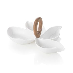 Platou pentru aperitive, Octupus, Brandani, 30x19x13.5 cm, portelan/bambus imagine