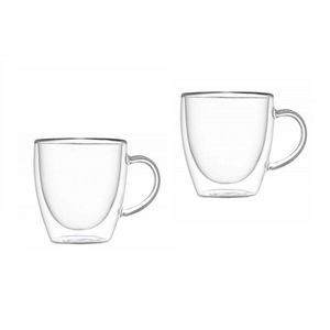 Set 2 cani cu perete dublu Cappuccino, Brandani, 350 ml, 9x10 cm, sticla imagine