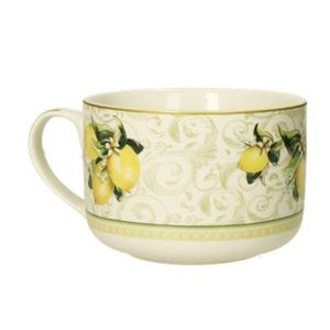 Cana mic dejun, Limoni v1, Brandani, D12.5x9 cm, 450 ml, portelan New Bone China imagine