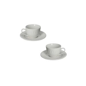 Set 2 cesti cu farfurie pentru ceai, Senzatempo, Brandani, D16x7 cm, portelan New Bone China imagine
