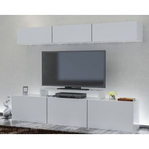 Comoda TV cu raft Line, Decorotika, 180x37.4x40 cm, alb imagine