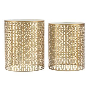 Set 2 masute Oblin, Mauro Ferretti, fier, auriu imagine