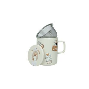 Cana cu infuzor si capac, Cats, Brandani, 8x11.5 cm, portelan New Bone China/inox imagine