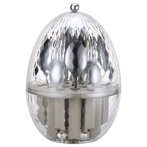 Set tacamuri 24 piese cu suport rotativ, Revolving Egg, Brandani, 20x30 cm, inox imagine
