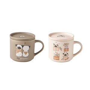 Set 2 cani, Dogs, Brandani, 10x9 cm, portelan New Bone China imagine