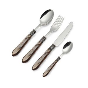 Set tacamuri 16 piese, Moka Nuance, Brandani, inox, maro imagine