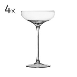 Set 4 pahare de sampanie, Smooth, Brandani, 10x18 cm, portelan New Bone China imagine