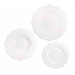 Serviciu de masa 18 piese, Queen, Brandani, portelan New Bone China, alb imagine