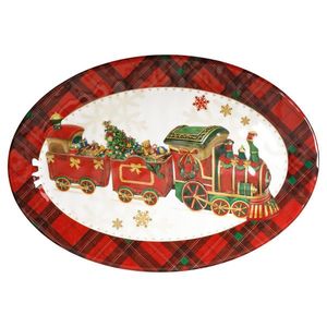 Platou servire, Christmas Oval, Brandani, 35.5x25 cm, melamina imagine