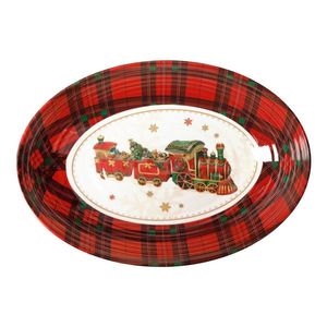 Platou servire, Christmas Oval, Brandani, 33x23x6.5 cm, melamina imagine