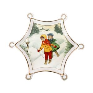 Platou servire, Cuccioli Happy Kids, Brandani, 20x20 cm, portelan New Bone China imagine
