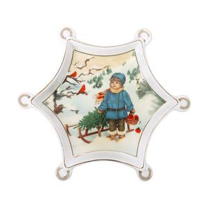 Platou servire, Cuccioli Boy, Brandani, 20x20 cm, portelan New Bone China imagine