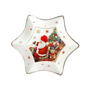 Platou servire, Christmas, Brandani, 20x20 cm, portelan New Bone China imagine