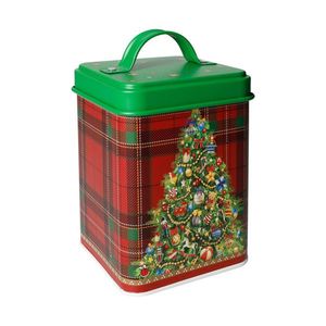 Recipient cu capac, Christmas Tree and Tartan, Brandani, 10x10x17 cm, metal imagine