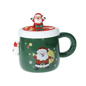 Cana cu capac, Magnet Santa Claus, Brandani, 9.5x8.5 cm, portelan New Bone China imagine