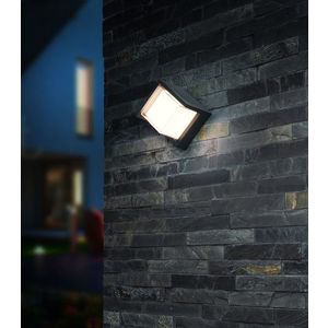 Aplica de perete pentru exterior Puno, RL, 15x10x15 cm, 8W, 1x SMD, plastic, negru mat imagine
