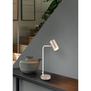 Lampa de masa Marley, TRIO, 12x25x45 cm, 5W, 1x GU10, metal, alb/bronz imagine
