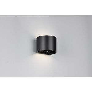 Aplica de perete pentru exterior Genie, RL NOW, 14x12x10 cm, 1W, 2x SMD, plastic, negru mat imagine