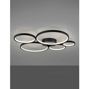 Plafoniera Rondo, TRIO, 59x53x5.5 cm, 49W, 1x SMD, metal, negru mat imagine