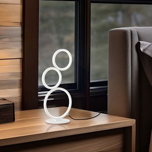 Lampa de masa Rondo, TRIO, 20.7x15x45 cm, 17W, 1x SMD, metal, alb mat imagine