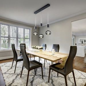 Lustra Madison, TRIO, 87x16x150 cm, 8W, 3x SMD, aluminiu, negru mat imagine