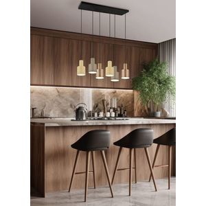 Lustra Agudo, TRIO, 85x27x150 cm, 40W, 6x E27, metal, multicolor imagine