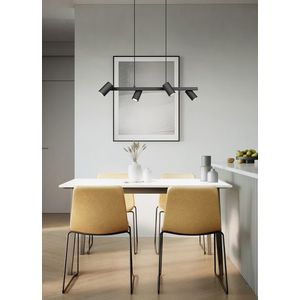 Lustra Marley, TRIO, 80x18x150 cm, 35W, 4x GU10, metal, negru mat imagine