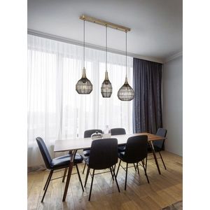 Lustra Soraya, TRIO, 80x26x150 cm, 10W, 3x E27, metal, bronz antic imagine