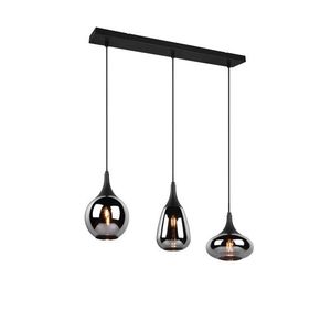 Lustra Lumina, TRIO, 60x6.5x150 cm, 40W, 3x E14, metal, negru mat/argintiu imagine