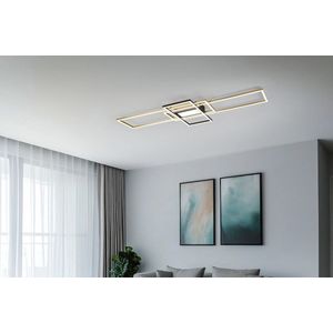Plafoniera Irvine, TRIO, 105x42x6.5 cm, 60W, 1x SMD, metal, bronz mat/negru imagine