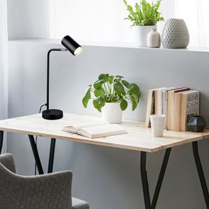 Lampa de masa Marley, TRIO, 12x25x45 cm, 5W, 1x GU10, metal, negru mat imagine