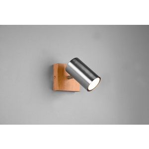 Aplica de perete Marley, TRIO, 9x12x16 cm, 15W, 1x GU10, metal, argintiu mat/natur imagine