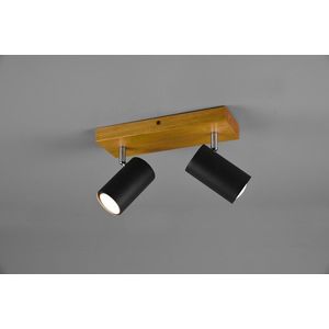 Plafoniera Marley, TRIO, 26x9x16 cm, 35W, 2x GU10, metal, negru mat/natur imagine