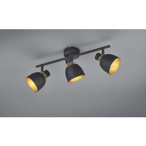 Plafoniera Punch, RL, 45.5x10x20 cm, 10W, 3x E14, metal, negru mat imagine