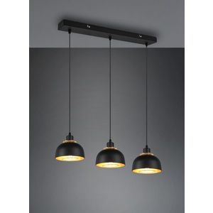 Lustra Punch, RL, 74x18x150 cm, 40W, 3x E27, metal, negru mat imagine