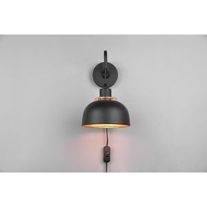 Aplica de perete Punch, RL, 18x22.5x30 cm, 40W, 1x E27, metal, negru mat imagine