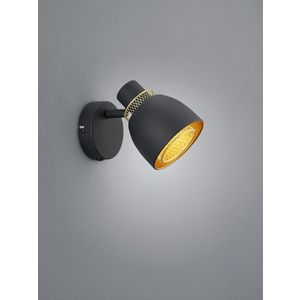 Aplica de perete Punch, RL, 10x17x14 cm, 10W, 1x E14, metal, negru mat imagine