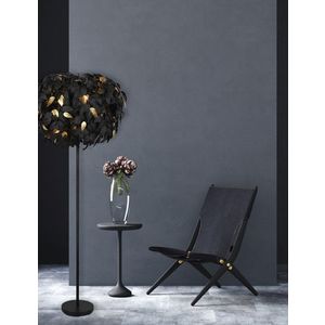 Lampadar Leavy, RL, 70x180 cm, 28W, 3x E14, metal, negru mat/auriu imagine