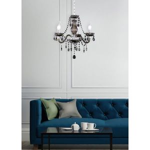 Candelabru Luster, RL, 46x150 cm, 40W, 3x E14, metal, maro rustic/negru imagine